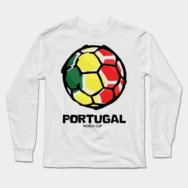 Portugal Football Country Flag Long Sleeve T-Shirt by KewaleeTee